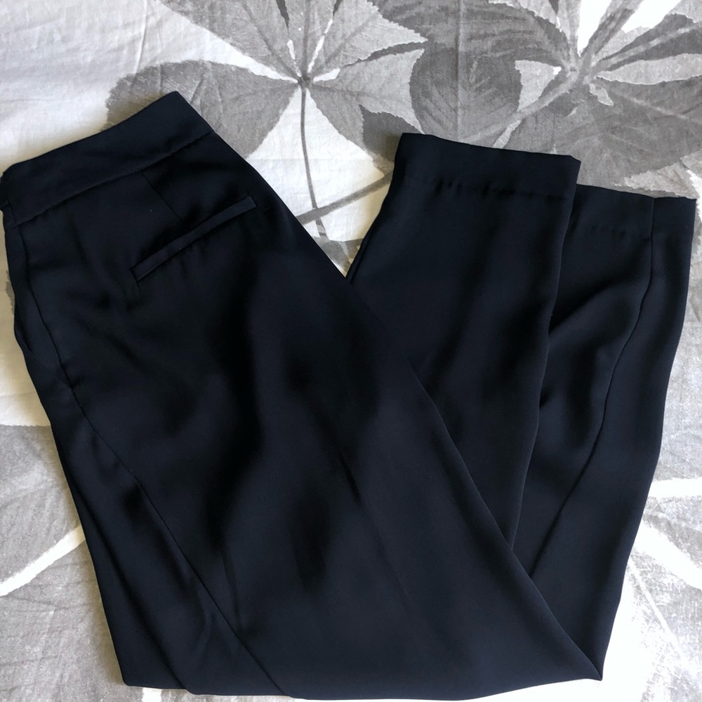 Zara Navy Blue Trousers with Twist Tie - Picture 5 of 8